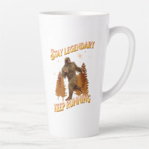 Funny Bigfoot Running Motivation Latte Mug