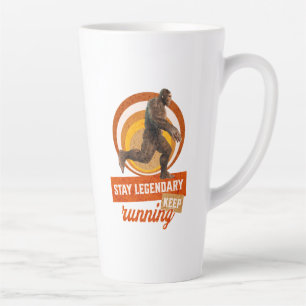 Funny Bigfoot Running Motivation Latte Mug