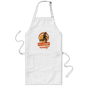 Funny Bigfoot Running Motivation Long Apron