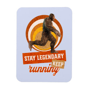 Funny Bigfoot Running Motivation Magnet