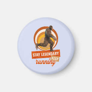 Funny Bigfoot Running Motivation Magnet