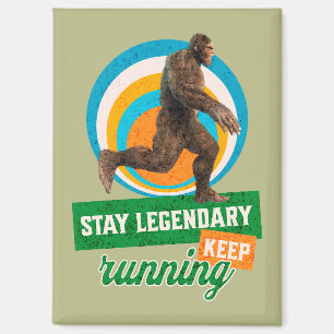 Funny Bigfoot Running Motivation Magnet