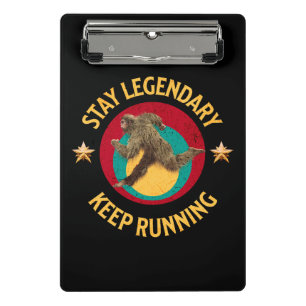 Funny Bigfoot Running Motivation Mini Clipboard