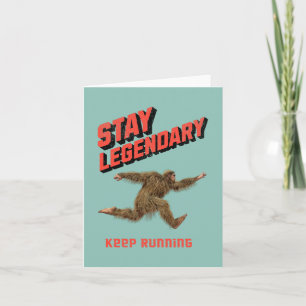 Funny Bigfoot Running Motivation Note Card