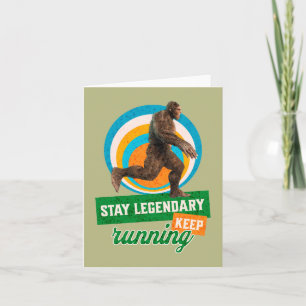 Funny Bigfoot Running Motivation Note Card