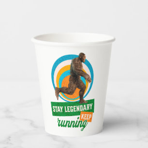 Funny Bigfoot Running Motivation Paper Cups