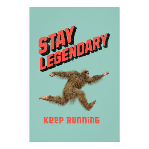 Funny Bigfoot Running Motivation Photo Print