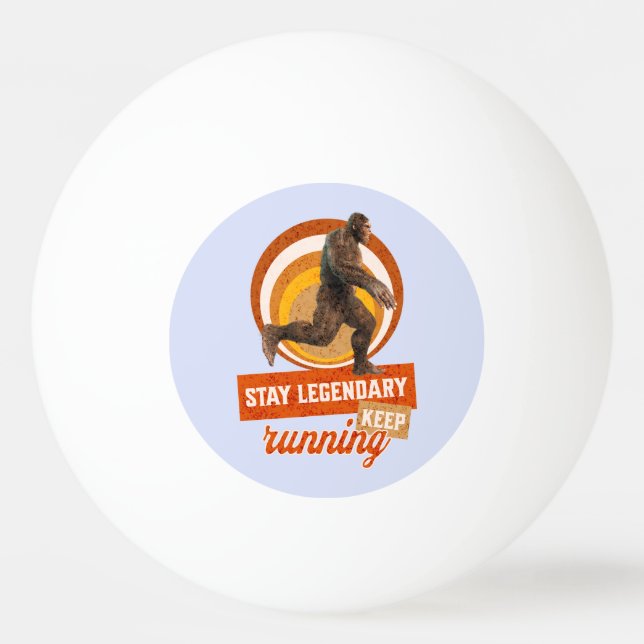 Funny Bigfoot Running Motivation Ping Pong Ball (Front)