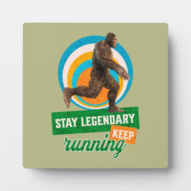 Funny Bigfoot Running Motivation Plaque (Front)