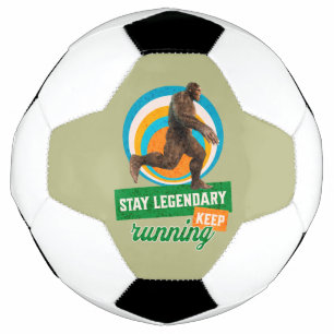 Funny Bigfoot Running Motivation Soccer Ball