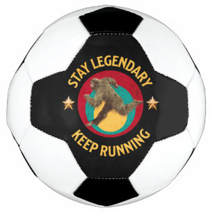 Funny Bigfoot Running Motivation Soccer Ball