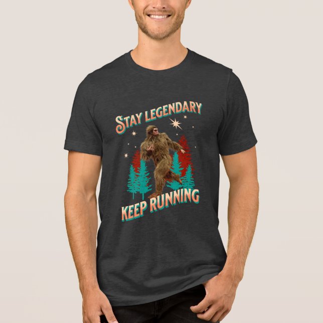 Funny Bigfoot Running Motivation Tri-Blend Shirt (Front)