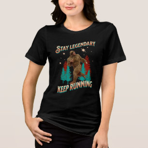 Funny Bigfoot Running Motivation Tri-Blend Shirt