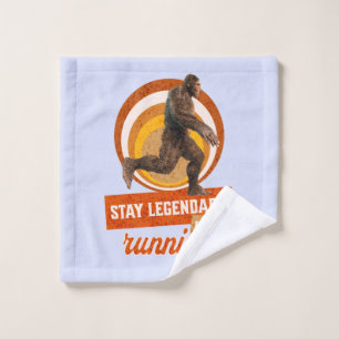 Funny Bigfoot Running Motivation Wash Cloth