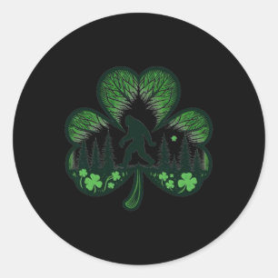 Funny Bigfoot Saint Paddys St Patricks Day Cool Bi Classic Round Sticker