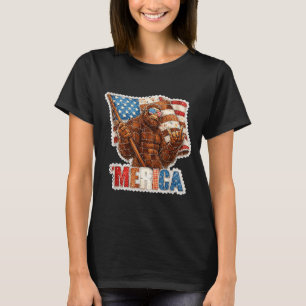 Funny bigfoot sasquatch america rock 4th of julyFu T-Shirt