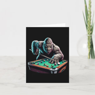 Funny Bigfoot Sasquatch Billiards Pool Player Men  Card