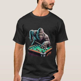 Funny Bigfoot Sasquatch Billiards Pool Player Men T-Shirt