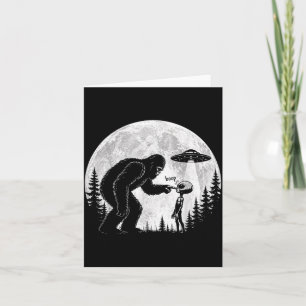 Funny Bigfoot Sasquatch Boop Nose Alien Ufo Humour Card