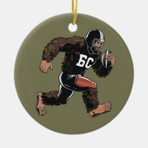 Funny Bigfoot Sasquatch Fantasy Football Sport Ceramic Ornament