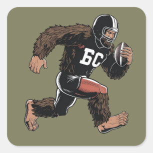 Funny Bigfoot Sasquatch Fantasy Football Sport   Square Sticker