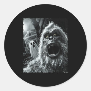 Funny Bigfoot Sasquatch Halloween  Classic Round Sticker