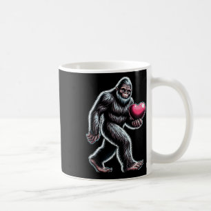 Funny Bigfoot Sasquatch Heart Mens Kids Boys Valen Coffee Mug