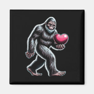 Funny Bigfoot Sasquatch Heart Mens Kids Boys Valen Magnet