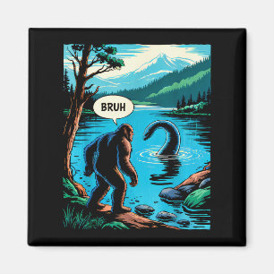 Funny Bigfoot Sasquatch Loch Ness Monster Introver Magnet