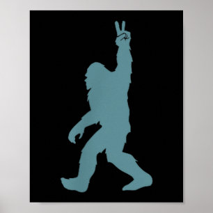 Funny Bigfoot Sasquatch Peace Sign Big Foot Squatc