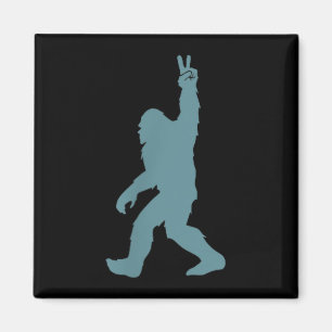 Funny Bigfoot Sasquatch Peace Sign Big Foot Squatc Magnet
