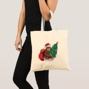 Funny Bigfoot Sasquatch Santa Christmas Tree Holid Tote Bag