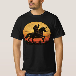 Funny Bigfoot Sasquatch & Unicorn Retro Legends T-Shirt