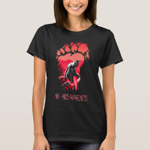 funny bigfoot supports hiv aids awareness T-Shirt