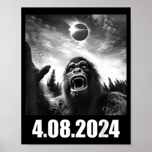Funny Bigfoot Total Solar Eclipse Totality Poster