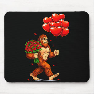 Funny Bigfoot Valentine Love Hearts Sasquatch Grap Mouse Pad