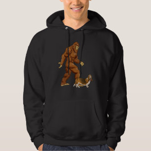 Funny Bigfoot Walking Basset Hound Sasquatch Dog Hoodie