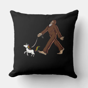 Funny Bigfoot Walking Magical Unicorn Cushion