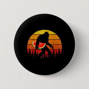 Funny Bigfoot With Watermelon Slice Melon Summer 6 Cm Round Badge