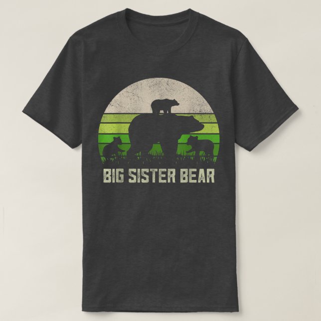 Funny Biggest Sister Shirts, 3 Cub Kids Sis Big Si T-Shirt (Design Front)