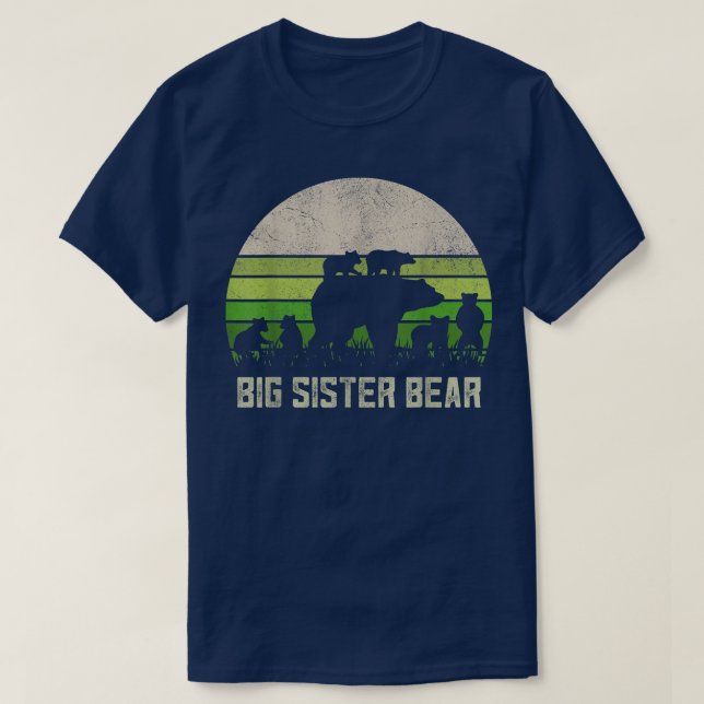 Funny Biggest Sister Shirts, 6 Cub Kids Sis Big Si T-Shirt (Design Front)