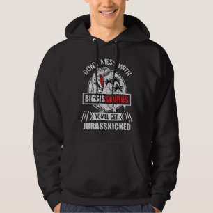 Funny BigSisSaurus Dinosaur Big Sister Gift Hoodie