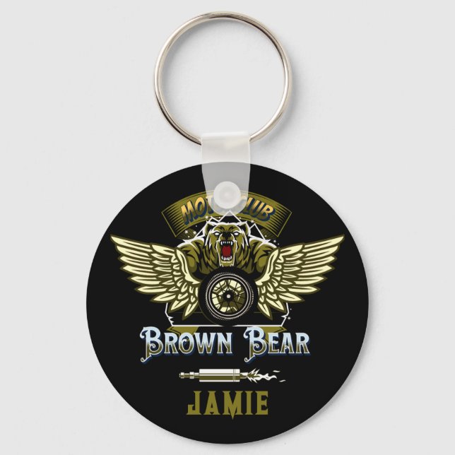 Funny Bike, Elegant and Cool dad gift personalise Key Ring (Front)