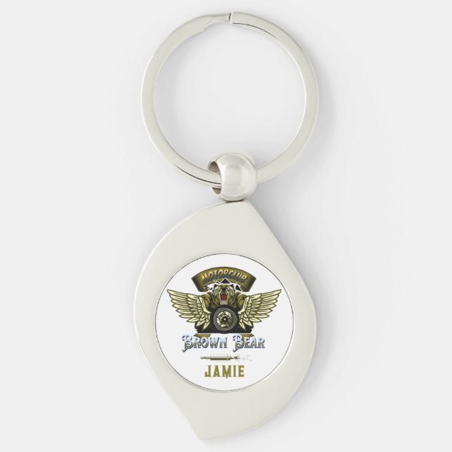 Funny Bike, Elegant and Cool dad gift personalise  Key Ring (Front)