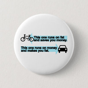 Funny Bike versus Car 6 Cm Round Badge
