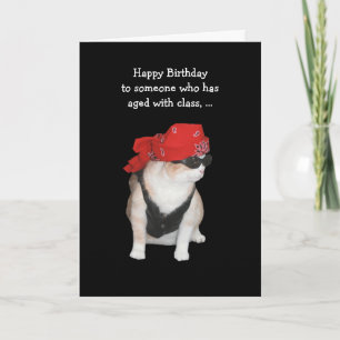 Funny Biker Cat Birthday Card