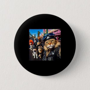 Funny Biker Cats Gangster Cats Street Motorcycle C 6 Cm Round Badge