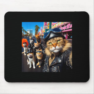 Funny Biker Cats Gangster Cats Street Motorcycle C Mouse Pad