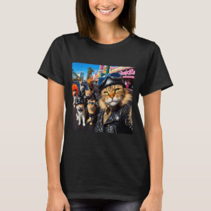 Funny Biker Cats Gangster Cats Street Motorcycle C T-Shirt