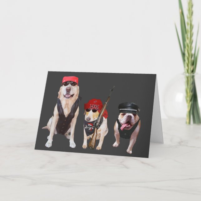 Funny Biker Dogs/Lab Birthday Card (Front)